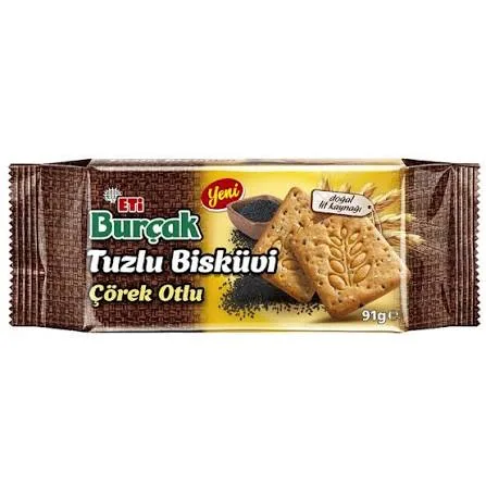 ETİ BURÇAK TUZLU ÇÖREKOTLU  BISKUVI 91 G