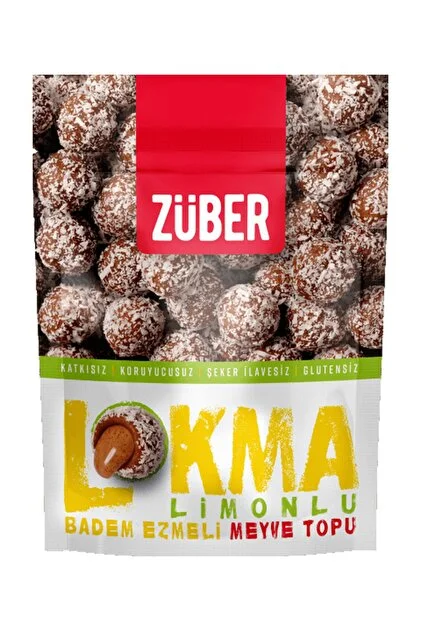 ZÜBER LOKMA LİMONLU BADEM EZMELİ  MEYVE TOPU  96GR