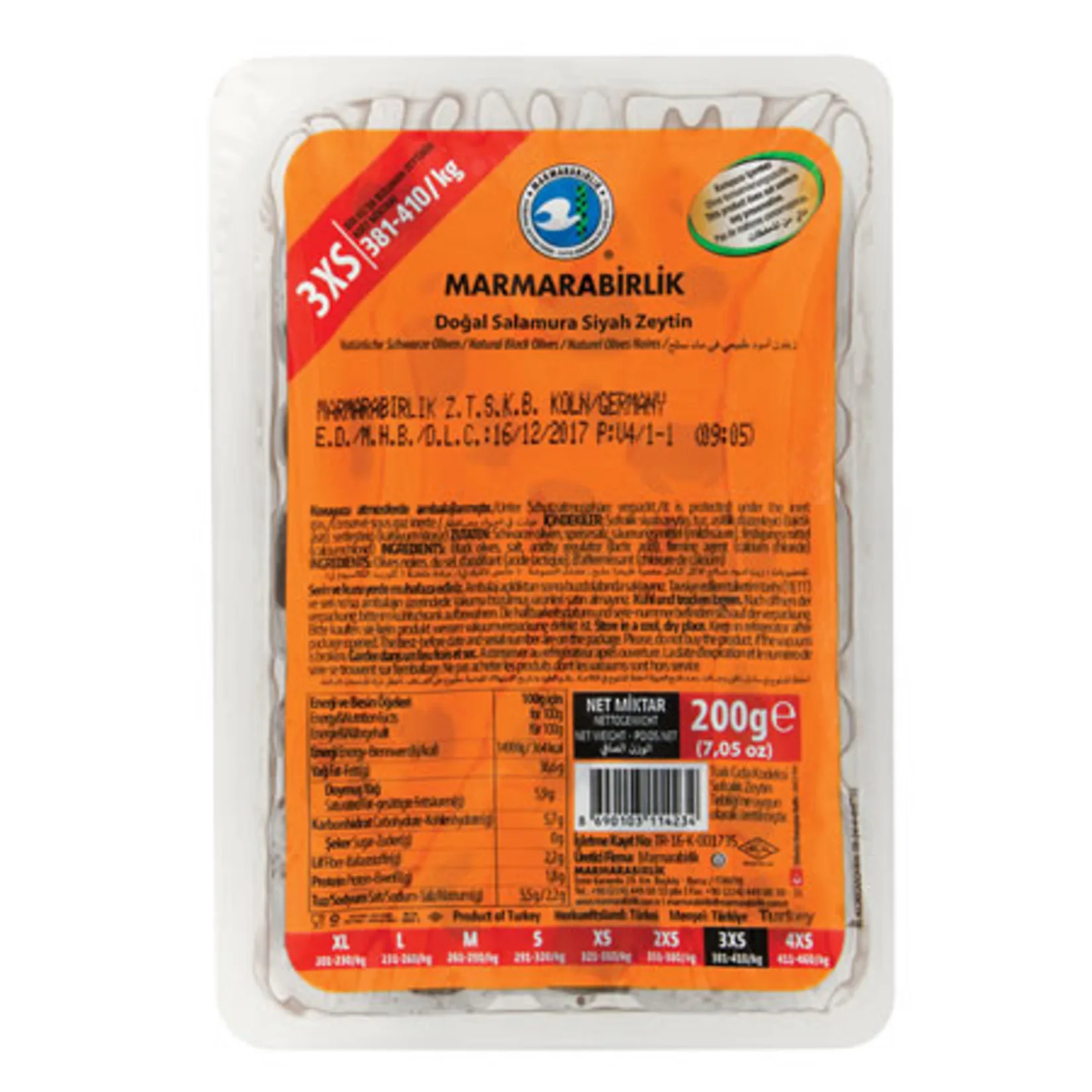 Marmara Birlik Lüks Zeytin Vakumlu 200gr