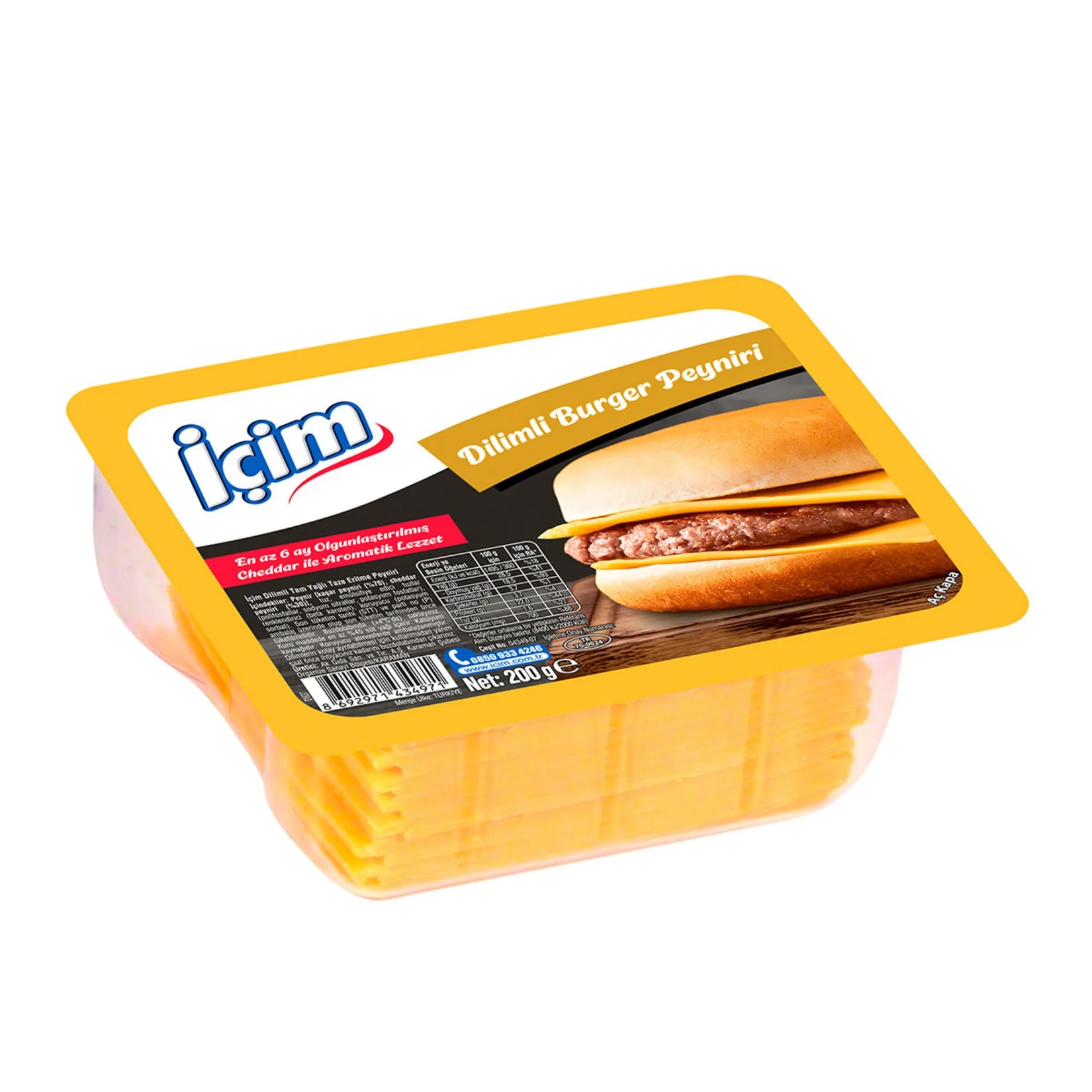 İÇİM BURGER PEYNİRİ DİLİMLİ 200GR