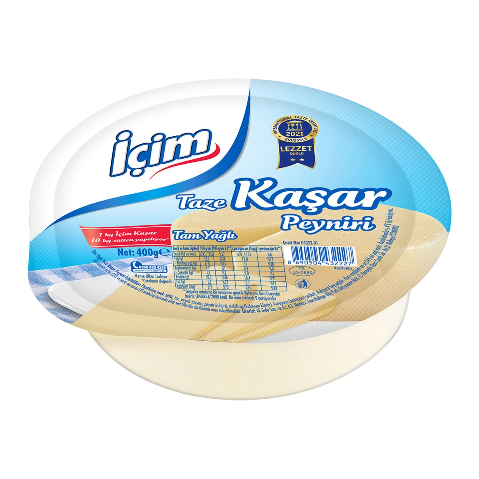 İÇİM KAŞAR PEYNİRİ  400GR